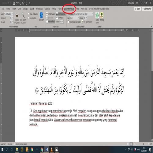 Aplikasi Quran Kemenag in Word