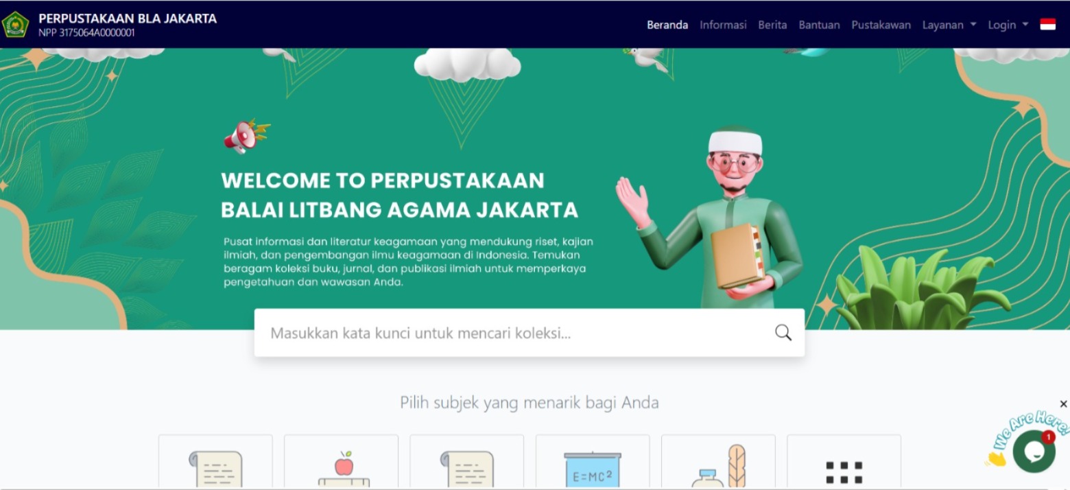 Tampilan antarmuka terbaru layanan E-Perpus BLA Jakarta