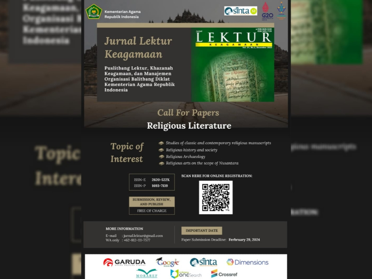 Call for Papers Religious Literature