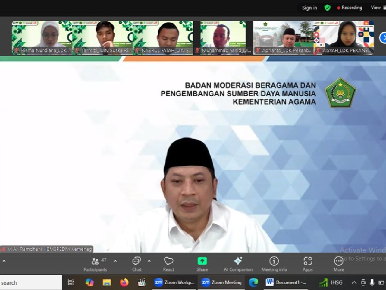 Ratusan CPNS Kemenag Mulai Mengikuti Latsar di LDK Pekanbaru